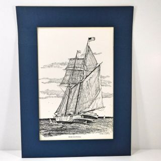 Shenandoah Ship Print Of Pen & Ink Drawing By Clark M.  Goff 1982