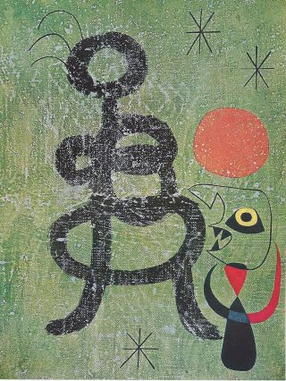 Joan Miro,  Woman And Bird In Front Of The Sun,  1962,  Offset Lithograph Unsigned