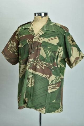 Rhodesian Army / Bsap 1970s Brushstroke Camouflage Combat Shirt,  Patu Badge.  Acu