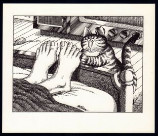 B Kliban Cats Toe Tickling Cat Vintage Funny Cat Art Print