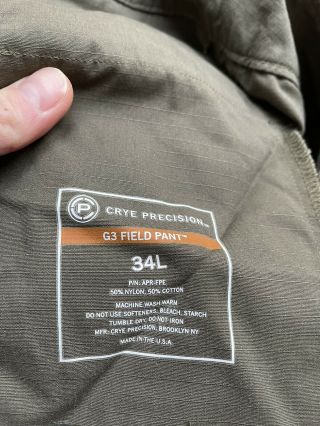 Crye Precision G3 Field Pant Ranger Green 34L Long 3