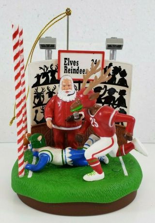Christmas Ornaments Santa Musical Ornament Elves Vs Reindeer Football Game