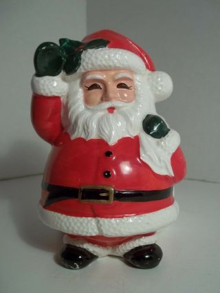 Vintage Lefton Santa With Bag Planter X - H7058 Christmas