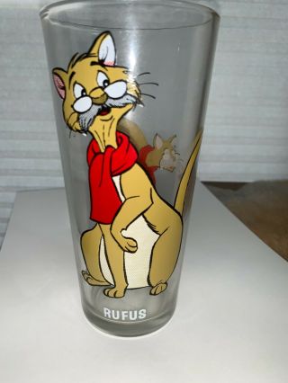 Vintage Disney The Rescuers Rufus Pepsi Collector Series Glass 1977
