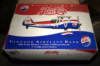 1993 Stearman Pepsi Airplane Bank -