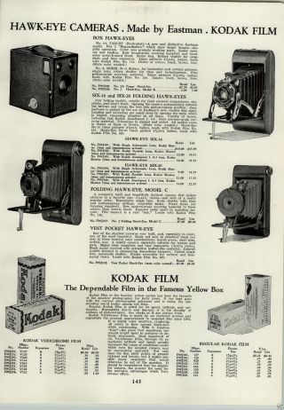 1933 Paper Ad 4 Pg Eastman Kodak Hawk Eye Camera Folding Vest Pocket Brownie