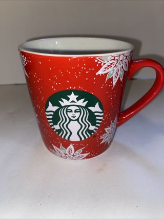 Starbucks Christmas Holiday 2020 Ceramic Mug Cup Holly Flowers 18 Oz