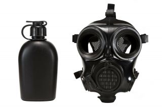 Mira Safety Cm - 7m Military 40mm Police Cbrn Gas Mask W/ Canteen Size Large