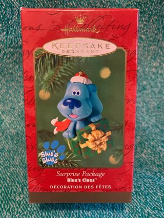Blues Clues Christmas Ornament Surprise Package 2000 Hallmark Keepsake MIB 2