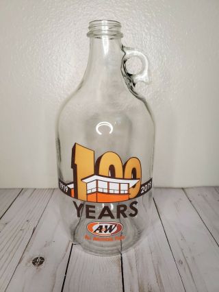 A&w All American Food 1919 - 2019 100 Years Root Beer Half Gallon Jug Collector
