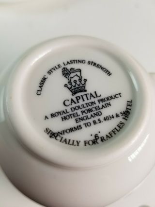 Vinatge Raffles Hotel Singapore Cup and Saucer Diner Capital Made in England 3
