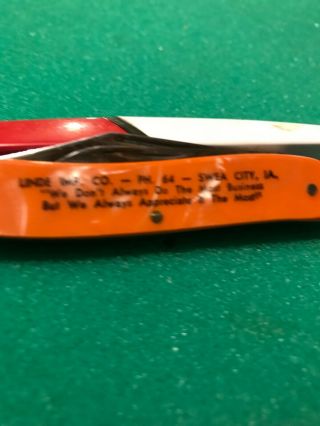 Allis Chalmers Linde Imp.  Co.  Swea City Iowa 2 Blade Pocket Knife