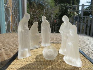 Crystal Clear Industries Celebrations 6 Piece Frosted Glass Nativity Set