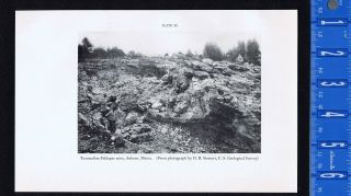 Tourmaline - Feldspar Mine,  Auburn,  Maine - 1934 Smithsonian Print