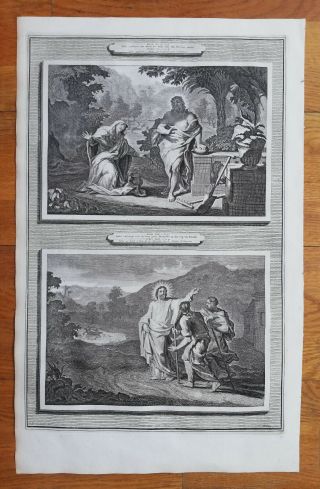 Mortier Bible Print Jesus Appears To Mary Magdalene,  Emmaus - 1700