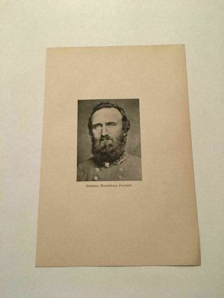 Kp63) Confederate General Thomas Stonewall Jackson Portrait Civil War 1924 Print
