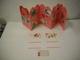 Curious George Large Fold Out Valentine Card Laminated & 2 Small Cards Set Cute