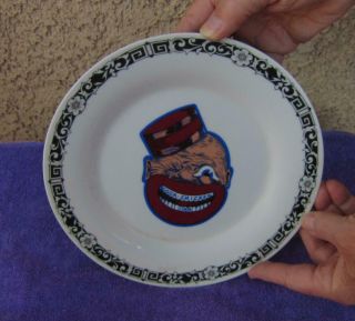 Ceramic Dinner Plate Coon Chicken Inn Restaurant Black Memorabilia Americana