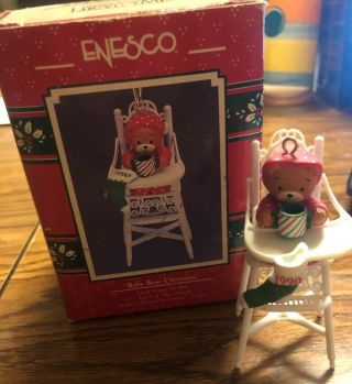 1990 Baby Bear In High Chair Ornament In Baby 