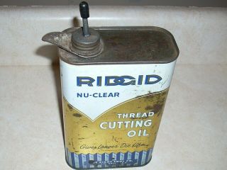 Ridgid Nu - Clear Thread Cutting Oil Can With Spout 1958 Ridge Tool Co.