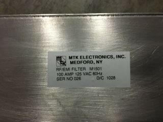 MTK Electronics Radio Frequency Interfere Filter NSN:5915 - 01 - 097 - 9777 P/N:M1501 5