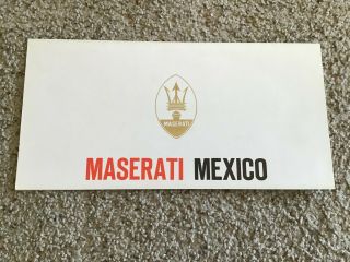 1960s Maserati Mexico Sales Literature.