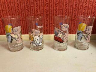 Set Of 4 E.  T.  1982 Limited Edition Pizza Hut Collector’s Series 6” Glasses