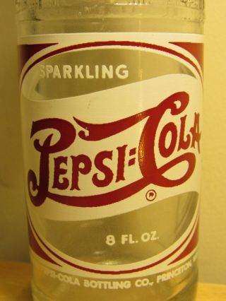 Old 1948 Pepsi:cola Glass Bottle - Double Dot - Princeton,  West Virginia