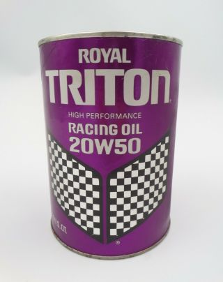 Royal Triton High Performance Racing Oil Can 20W50 1 US Quart API - SE NOS Vintage 2