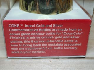 Coca - Cola Gold Plated Collector ' s Real Glass Coke Bottle Vintage 96 NIB W/ Cert 3