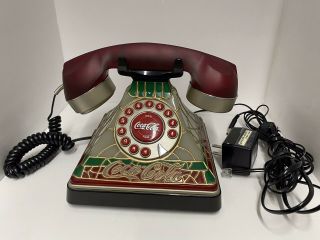 Coca Cola Vintage Stained Glass Phone Light Up And In