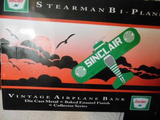Spec Cast Sinclair Stear Bi - Plane Airplane Bank Mib