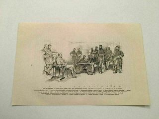 Kp41) Confederate Robert E.  Lee Surrender At Appomattox Civil War 1888 Engraving