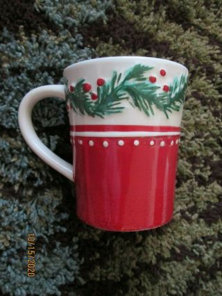 Ceramic Barista Starbucks Christmas Coffee Hot Cup / Mug 14 Oz Hand Painted