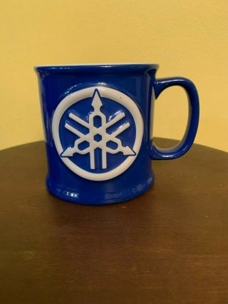 Yamaha Ceramic Coffee Mug Coffee Blue With White Embossed Logo Heavy Duty