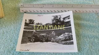 Ac0071 Allis - Chalmers Photograph,  Media Archive Man Moving Rocks Lawn Tractor