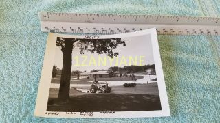 Ac0127 Allis - Chalmers Photograph,  Media Archive Black/white Man On Lawn Tractor