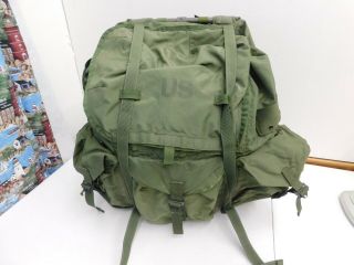 Us Military Large Alice Pack Od,  With Frame,  Straps & Kidney Pad 503