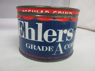Vintage Ehlers Brand Coffee Tin Advertising Collectible Graphics M - 56