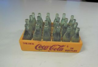 Vintage Mini Case Of 24 Coca Cola Coke Bottles In The Old Time Crate Fast Shipng