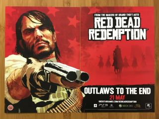 Red Dead Redemption Xbox 360 Ps3 2010 Vintage Print Ad/poster Official Promo Art