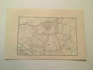 Kp44) Map Of Siege Confederate Petersburg Virginia Civil War 1888 Engraving