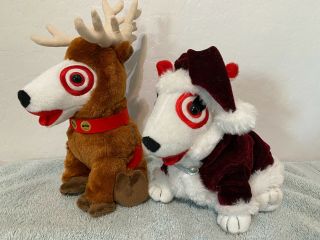 Target Bullseye Plush Dog Santa Claus Reindeer Mascot Rare First Edition Toys