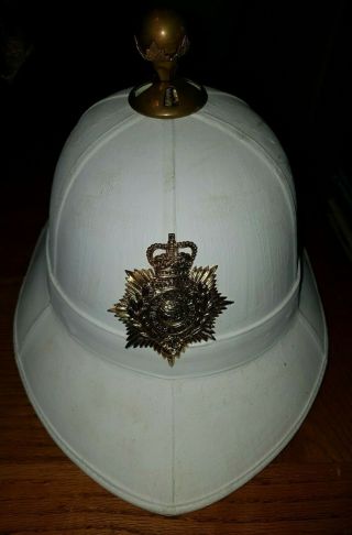 Royal Marine Ceremonial White Pith Helmet,  59 Cm