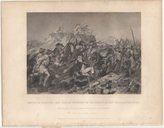 1858 Steel Engraving Battle Of Saratoga American Revolutionary War