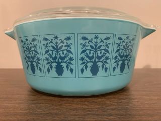HTF Vintage Pyrex Saxony Tree Of Life 475 With Lid 2
