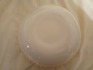 Vintage Hazel Atlas Yellow Candy Stripe White Milk Glass Mixing Nesting Bowl 8 