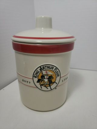 Vintage King Arthur Flour Canister W/ Lid By Chantal