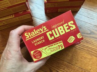 2 Boxes Vintage Staley’s Improved Laundry Starch Cubes.