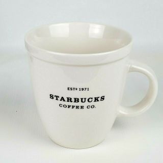 Starbucks Barista Mug 2001 Ceramic Large Abbey White 16oz Coffee Cup Estd 1971